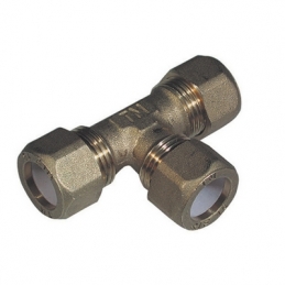 Tee Con Tre Dadi Per Rame Con Ogiva Teflon Tiemme - 3/4 X 22 311-1207-0522