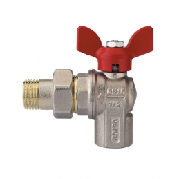 Valvola A Sfera A Squadra Per Collettori Con Farfalla Alluminio Rossa - 3/4" Dn 20 354-R4625-05