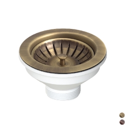 Piletta 114 Mm Per Lavello Con Foro 90 Mm - Copper - Rame Anticato 371-M31032-CO