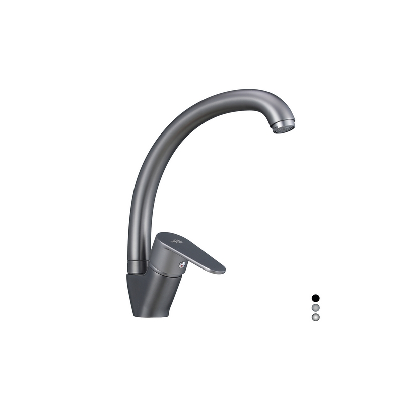 Miscelatore lavabo nero opaco in ottone serie Paco