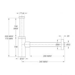 Sifone D'arredo Per Lavabo Inoxmater "Bonomini" 371-B0581