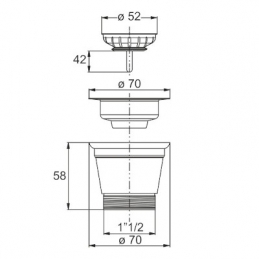 Piletta Con Cestello Per Lavelli In Acciao Inox 371-B1981