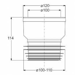 "Tall" Manicotto Wc Diritto In Bi-componente "Bonomini" 371-B8423HL