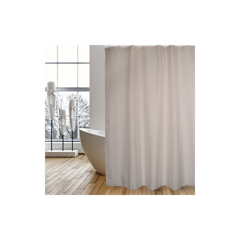 Tenda Per Doccia In Tessuto Poliestere Berbera - Cm 180x200 Beige 102-ST75-180