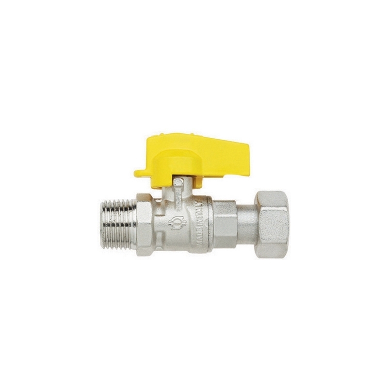 Rubinetto A Sfera Diritto Con Levetta Normgas Maschio-girello Femmina - 1/2" X 3/4" Dn 10 424-5611-0405