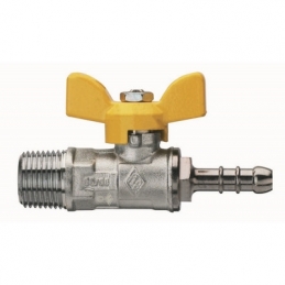 Valvola A Sfera Per Gas Fil. M Con Portagomma E Farfalla In Alluminio - 3/8" X 8 Dn 10 424-R9081-0308