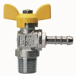 Valvola A Sfera Per Gas A Squadra Filettatura Maschio Con Portagomma - 3/8" X 8 Dn 10 424-R9085-0308