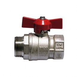 Valvola A Sfera Mf Con Farfalla Leva Rossa - 1/2" (dn 15) 30 Bar / 435 Psi 354-103R-04