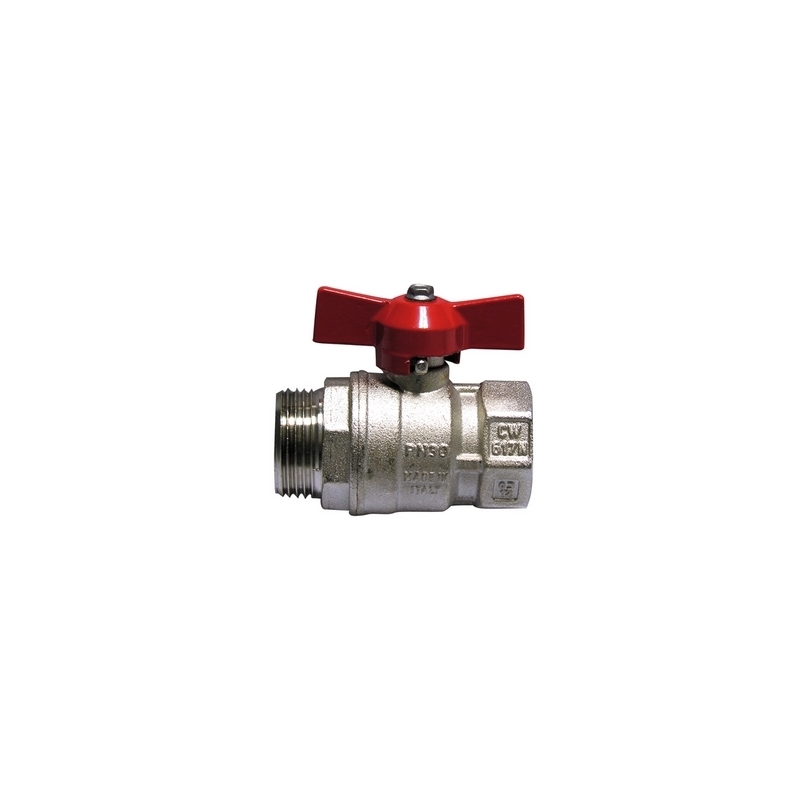 Valvola A Sfera Mf Con Farfalla Leva Rossa - 3/4" (dn 20) 30 Bar / 435 Psi 354-103R-05