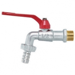 Rubinetto A Sfera Con Portagomma E Leva Rossa - 1" F-brico 354-5010-F06